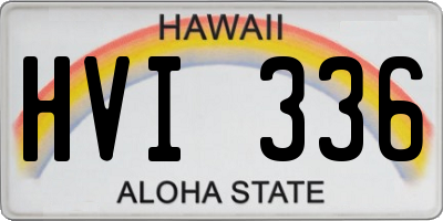 HI license plate HVI336