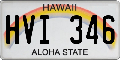 HI license plate HVI346