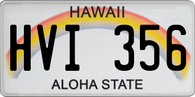 HI license plate HVI356