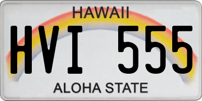 HI license plate HVI555
