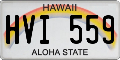 HI license plate HVI559