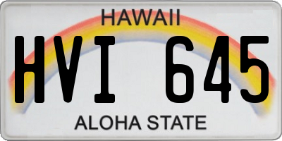 HI license plate HVI645
