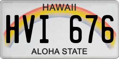 HI license plate HVI676
