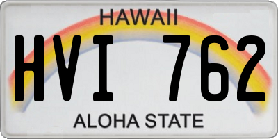 HI license plate HVI762