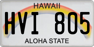 HI license plate HVI805