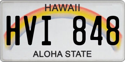 HI license plate HVI848