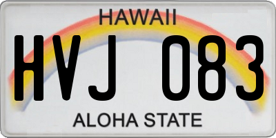 HI license plate HVJ083