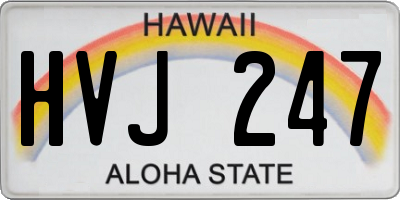 HI license plate HVJ247