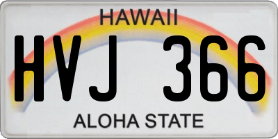 HI license plate HVJ366