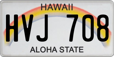 HI license plate HVJ708
