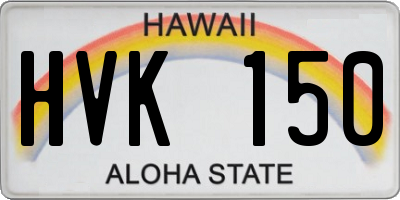 HI license plate HVK150