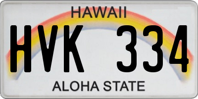 HI license plate HVK334