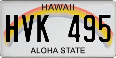 HI license plate HVK495