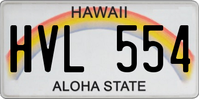 HI license plate HVL554