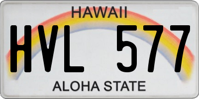 HI license plate HVL577