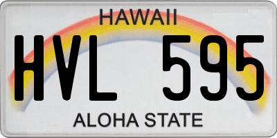 HI license plate HVL595