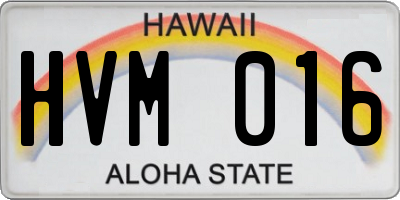 HI license plate HVM016