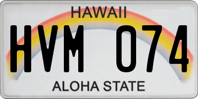 HI license plate HVM074