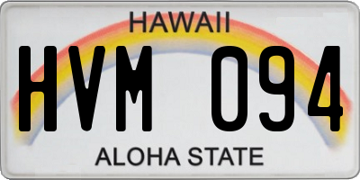 HI license plate HVM094