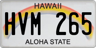 HI license plate HVM265