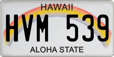 HI license plate HVM539