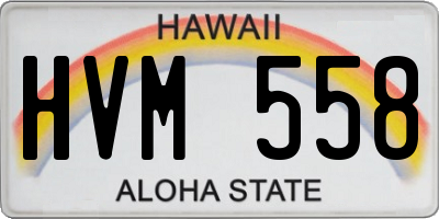 HI license plate HVM558