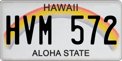 HI license plate HVM572