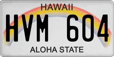 HI license plate HVM604