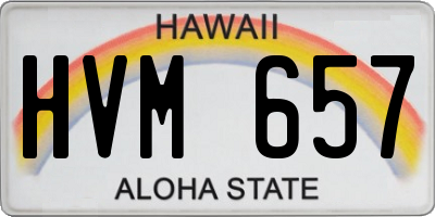 HI license plate HVM657