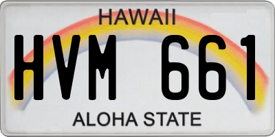 HI license plate HVM661