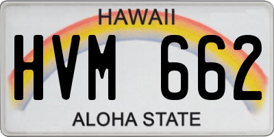 HI license plate HVM662