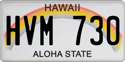 HI license plate HVM730