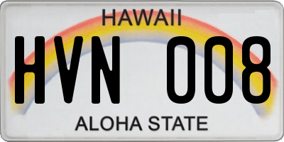 HI license plate HVN008