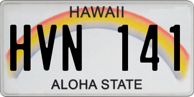 HI license plate HVN141