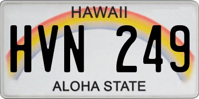 HI license plate HVN249