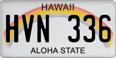HI license plate HVN336