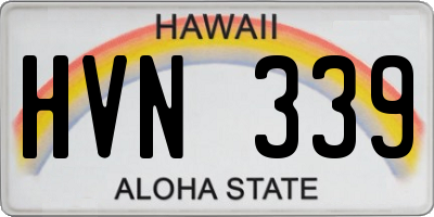 HI license plate HVN339