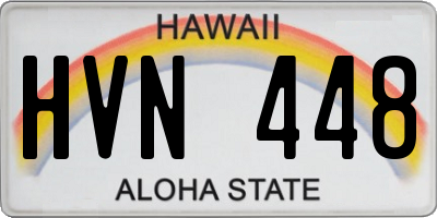 HI license plate HVN448