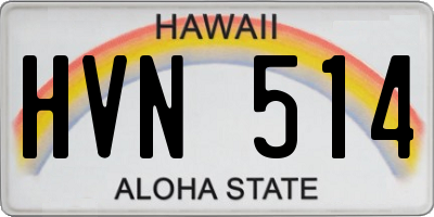 HI license plate HVN514