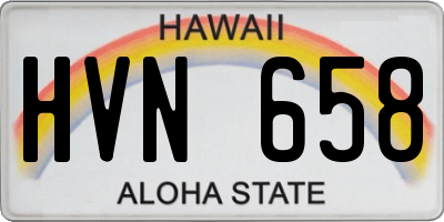 HI license plate HVN658