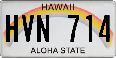 HI license plate HVN714