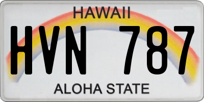 HI license plate HVN787