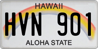 HI license plate HVN901