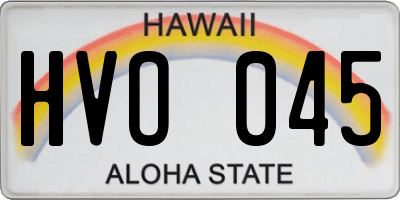 HI license plate HVO045
