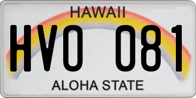 HI license plate HVO081