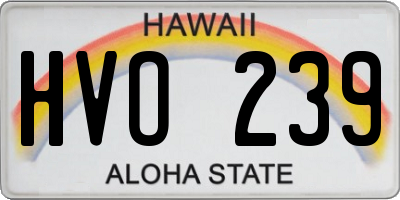 HI license plate HVO239