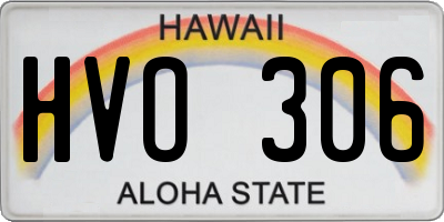 HI license plate HVO306