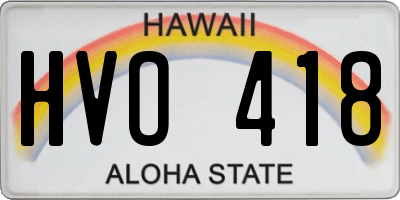 HI license plate HVO418