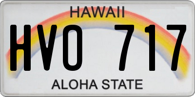 HI license plate HVO717