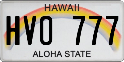 HI license plate HVO777